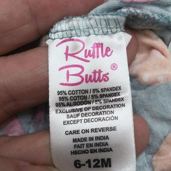 RUFFLE BUTTS Boho Baby Bloomers Retro Diaper Cover Bottoms Sz 6-12 Mths - Picture 3 of 4